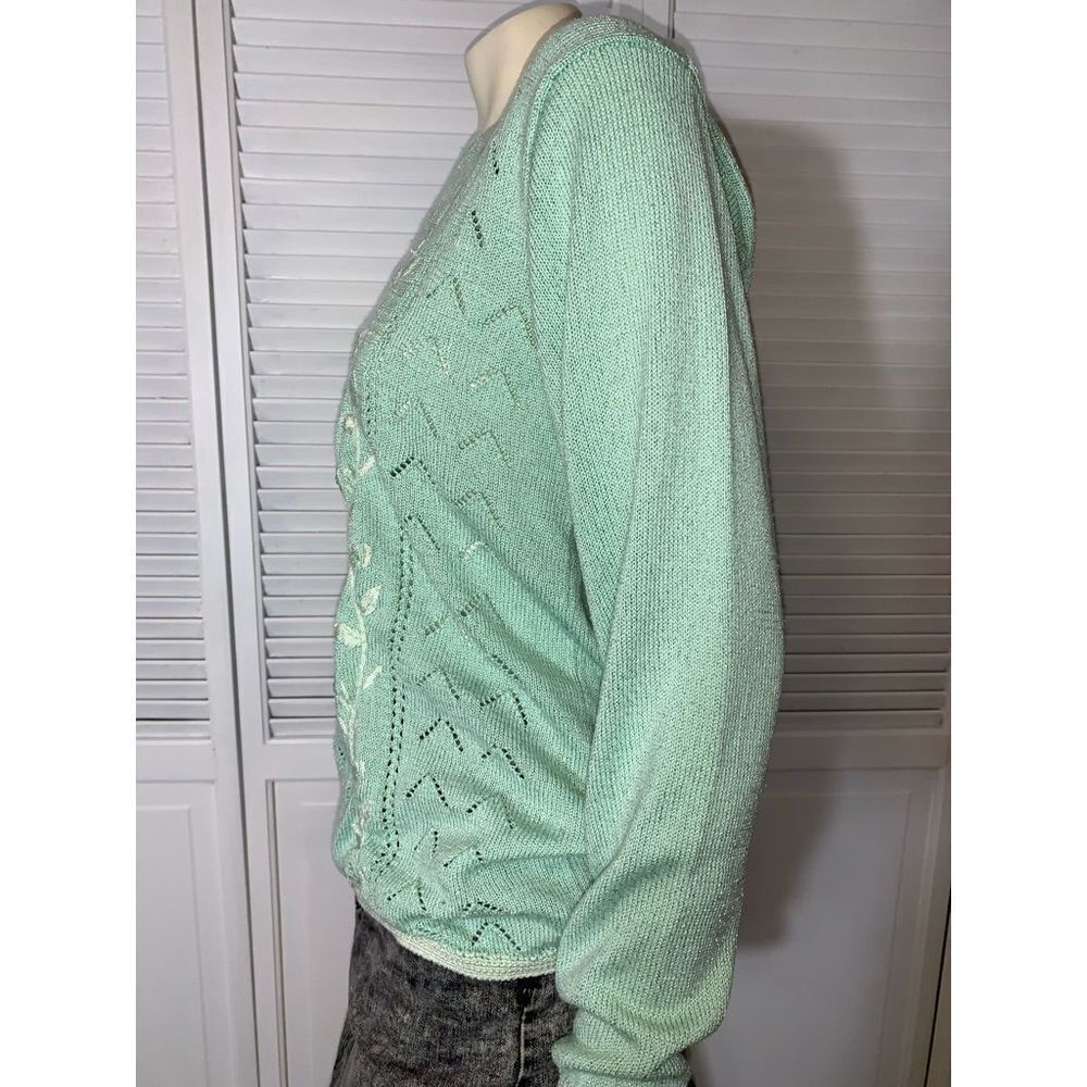 Vintage Pastel Embroidered Knit Sweater Large‎ - Picture 9 of 16
